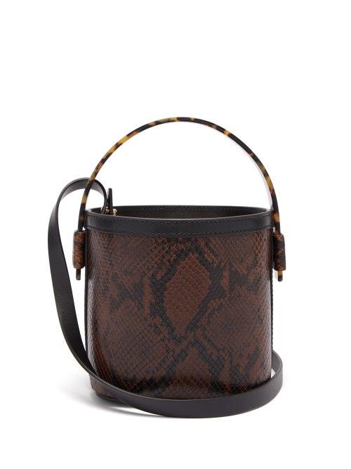 Matchesfashion.com Nico Giani - Adenia Mini Python Effect Leather Bucket Bag - Womens - Python
