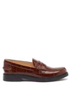 Matchesfashion.com Tod's - Crocodile-embossed Leather Loafers - Womens - Tan