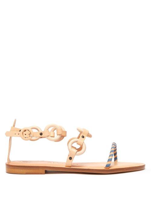 Matchesfashion.com Lvaro - Ali Wood And Leather Sandals - Womens - Light Tan