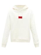 Matchesfashion.com 424 - Hooded Logo-patch Cotton-jersey Sweatshirt - Mens - Off White