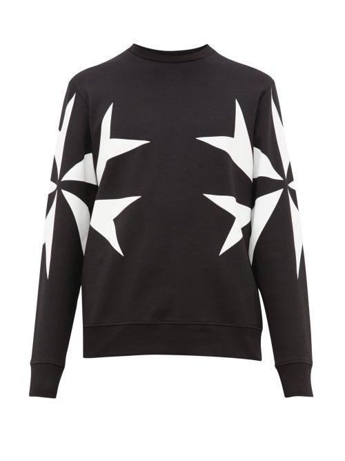 Matchesfashion.com Neil Barrett - Maltese Cross Print Sweatshirt - Mens - Black White