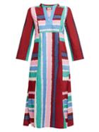 Matchesfashion.com Le Sirenuse, Positano - Giada Striped Cotton Poplin Kaftan - Womens - Multi