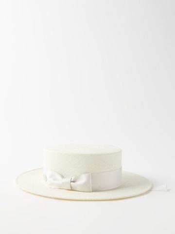 Maison Michel - Kiki Woven Boater Hat - Womens - White