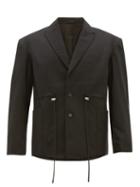 Matchesfashion.com Eckhaus Latta - Drawstring Wool Blend Blazer - Mens - Black