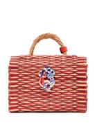 Matchesfashion.com Heimat Atlantica - Amor Medium Woven-reed Basket Bag - Womens - Red Multi