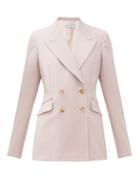 Matchesfashion.com Gabriela Hearst - Angela Double-breasted Wool-blend Blazer - Womens - Pink
