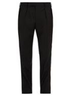 Saint Laurent Sim-leg Side-trimmed Wool Tuxedo Trousers