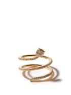Matchesfashion.com Ileana Makri - Grass Seed Diamond & 18kt Gold Spiral Ring - Womens - Yellow Gold