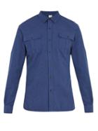 Matchesfashion.com S0rensen - Engineer Cotton Flannel Shirt - Mens - Navy