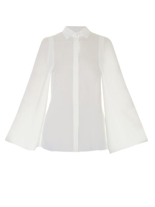 Valentino Cape-sleeved Georgette Blouse