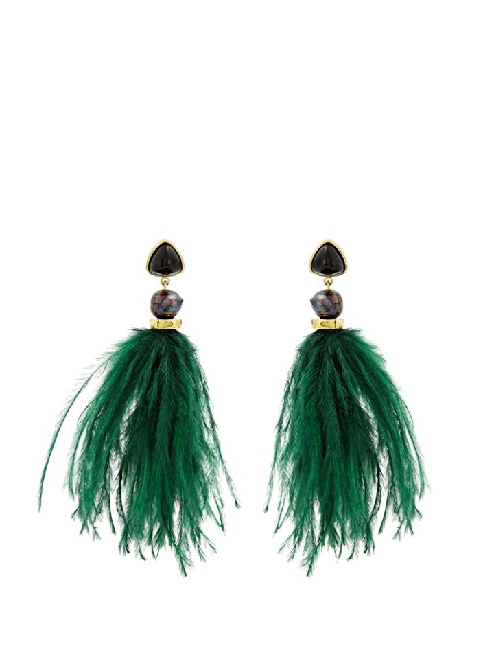 Lizzie Fortunato Parker Feather-drop Earrings