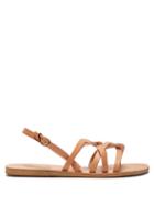 Matchesfashion.com Ancient Greek Sandals - Schinousa Entwining Leather Slingback Sandals - Womens - Tan Gold