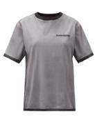 Matchesfashion.com Alexander Mcqueen - Logo-embroidered Silk-mesh And Cotton T-shirt - Womens - Black White