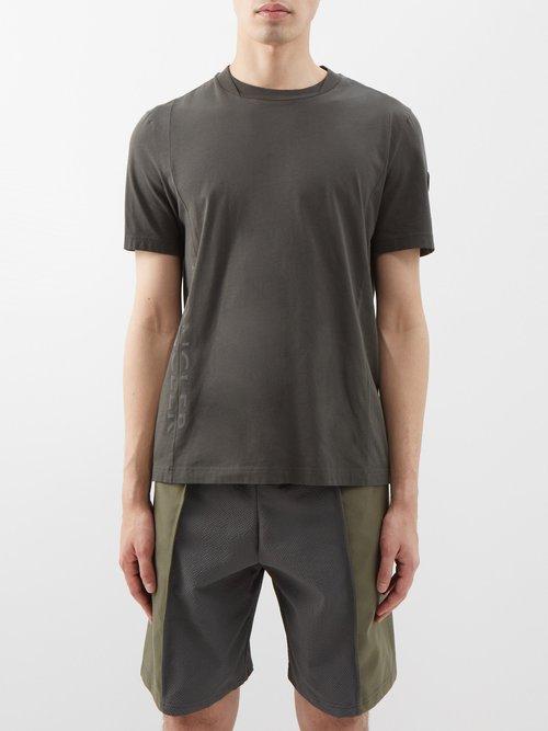 Moncler - Logo-print Cotton-jersey T-shirt - Mens - Khaki