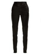 Matchesfashion.com Joseph - Reeve Mid Rise Stretch Leather Trousers - Womens - Black