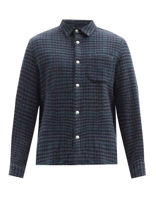 A.p.c. - Trek Checked Flannel Shirt - Mens - Dark Navy