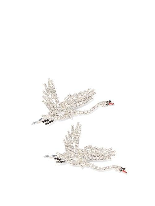 Matchesfashion.com Art School - Swan Crystal-embellished Silver Hair Pin - Womens - Crystal