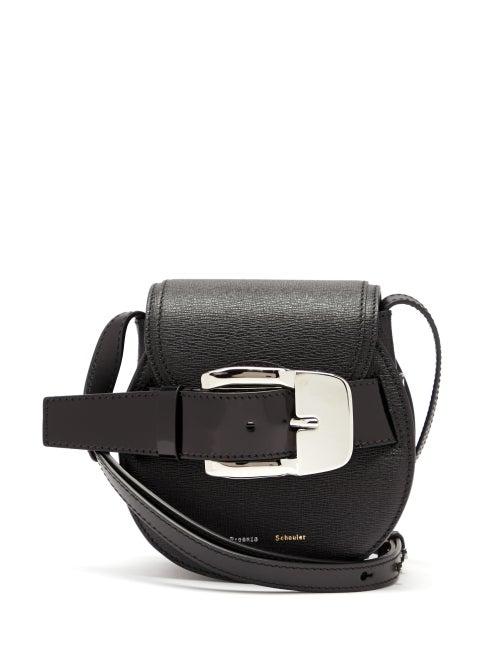 Matchesfashion.com Proenza Schouler - Buckle Mini Grained-leather Cross-body Bag - Womens - Black