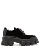 Matchesfashion.com Prada - Exaggerated Sole Patent Leather Derby Shoes - Womens - Black