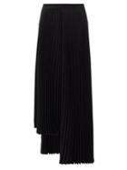 Matchesfashion.com Balenciaga - Pleated Asymmetric Crepe Skirt - Womens - Black