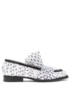 Matchesfashion.com Midnight 00 - Pvc-wrapped Flocked-tulle Loafers - Womens - White Black