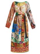 Rianna + Nina Vintage Patchwork Silk Midi Dress