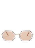Matchesfashion.com Chlo - Tally Octagon Metal Sunglasses - Womens - Brown