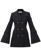 Matchesfashion.com Jw Anderson - Patch-pocket Wool-twill Double-breasted Jacket - Womens - Black
