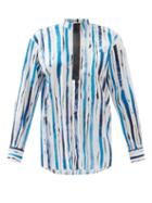 Matchesfashion.com Christopher Kane - Striped Cotton-poplin Shirt - Womens - Blue White