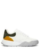 Alexander Mcqueen - Court Suede And Leather Runner Trainers - Mens - White Multi