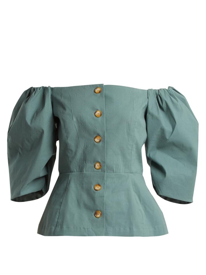 Sea Beckette Off-the-shoulder Button-through Top