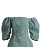 Sea Beckette Off-the-shoulder Button-through Top