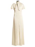Lanvin Tie-neck Sable Gown