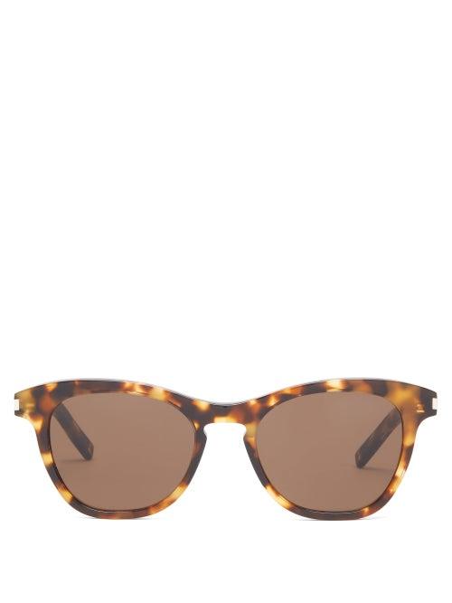 Matchesfashion.com Saint Laurent - Kate Round Tortoiseshell-acetate Sunglasses - Womens - Tortoiseshell