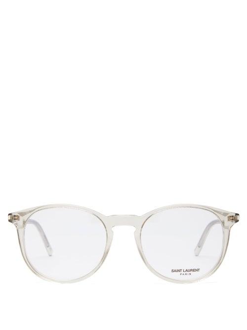 Matchesfashion.com Saint Laurent - Round Acetate Glasses - Womens - Clear