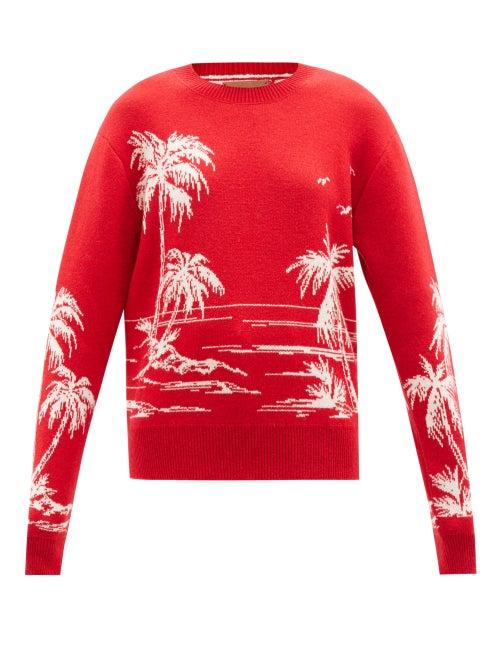 Alanui - Sorround By The Ocean Cashmere-blend Sweater - Womens - Red