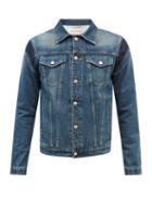 Alexander Mcqueen - Graffiti Logo Denim Jacket - Mens - Dark Blue