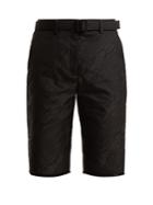 Off-white High-rise Belted Moire Shorts