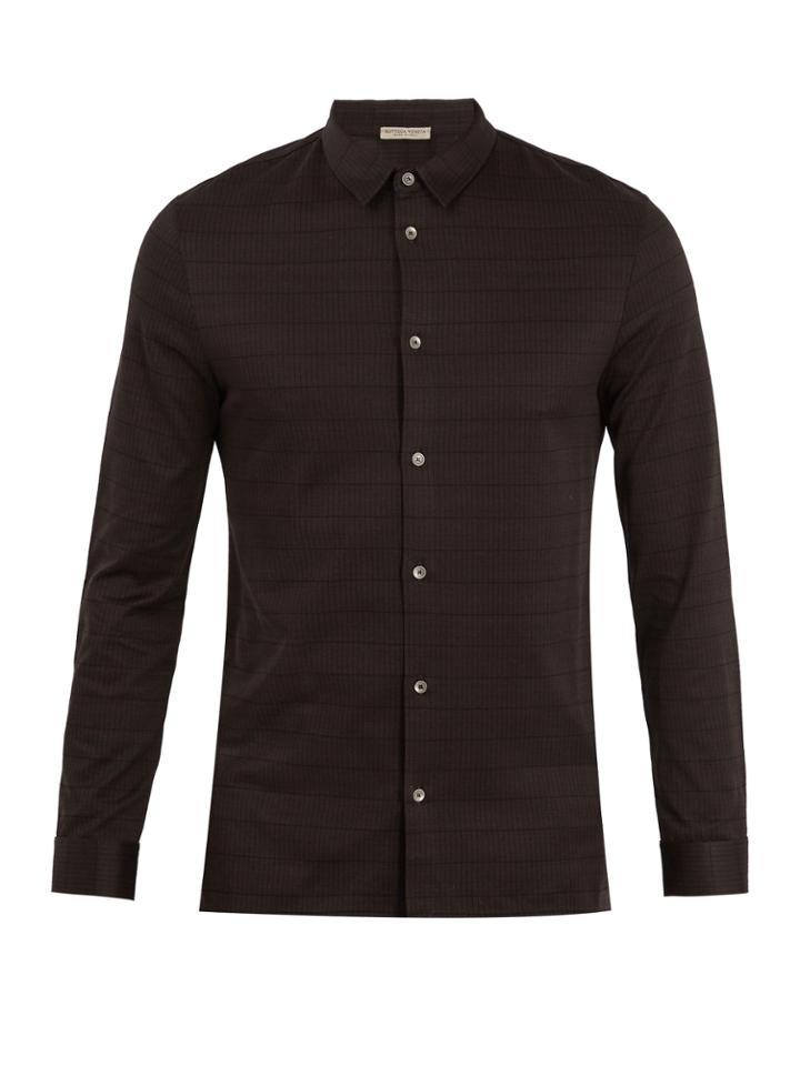 Bottega Veneta Checked Single-cuff Cotton-jersey Shirt