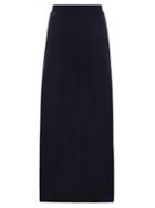 Matchesfashion.com Extreme Cashmere - No. 22 Sas A Line Cashmere Blend Skirt - Womens - Navy