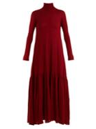 Ryan Roche High-neck Drop-hem Cashmere Dress