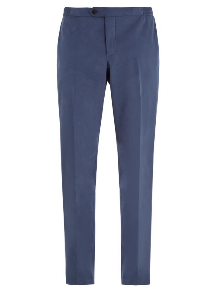 Thom Sweeney Brook Slim-leg Cotton-blend Trousers