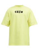 Matchesfashion.com Balenciaga - Crew-print Cotton-jersey T-shirt - Mens - Yellow