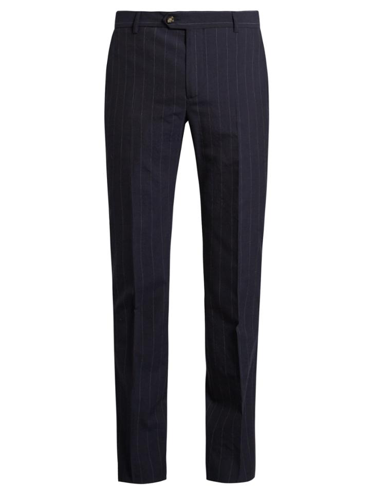 Éditions M.r Pinstripe Wool Slim-fit Trousers