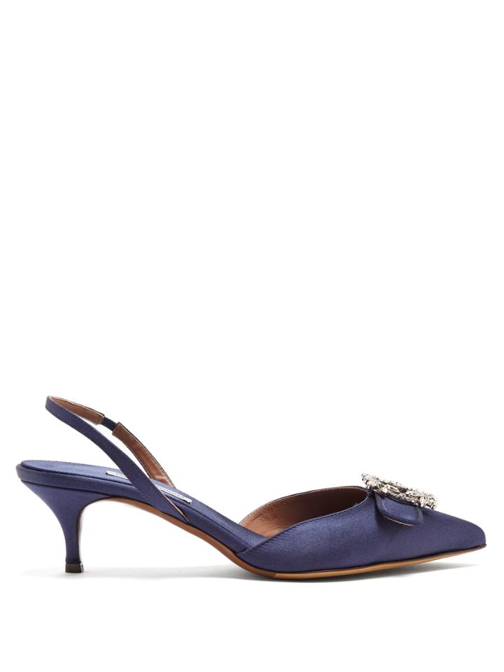 Tabitha Simmons Bells Crystal-embellished Satin Pumps