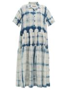 Matchesfashion.com Story Mfg. - Eden Shibori-dye Organic-cotton Shirt Dress - Womens - Blue White