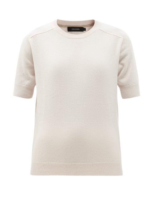 Matchesfashion.com Lisa Yang - Kenza Short-sleeved Cashmere Sweater - Womens - Light Pink