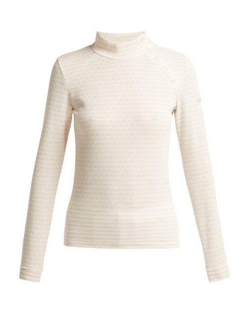 Matchesfashion.com Capranea - Striped Knitted Roll Neck Sweater - Womens - White