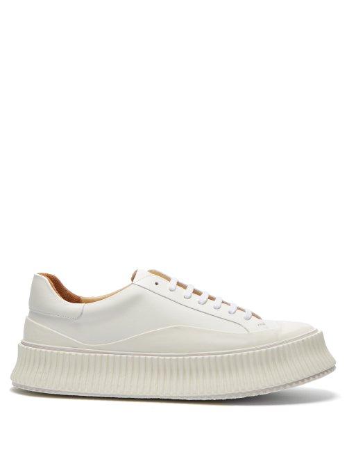 Matchesfashion.com Jil Sander - Leather Low Top Trainers - Womens - White