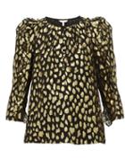 Matchesfashion.com Rebecca Taylor - Fil Coup Silk Blend Blouse - Womens - Black Gold